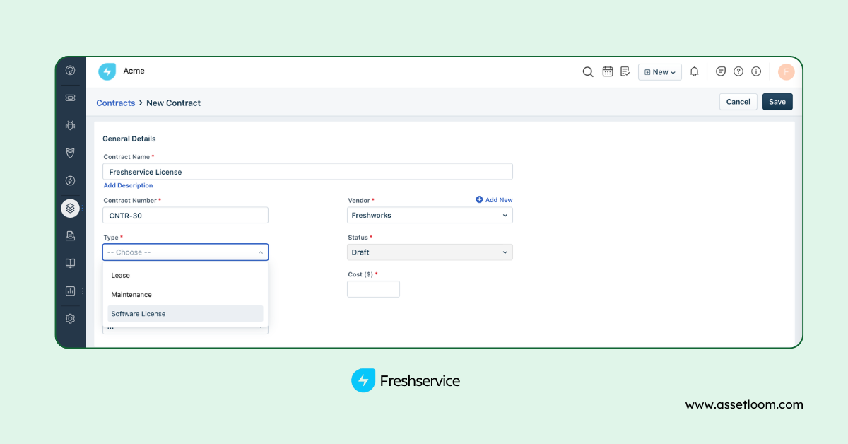 Freshservice Managing License Contracts Freshservice Managing License Contracts