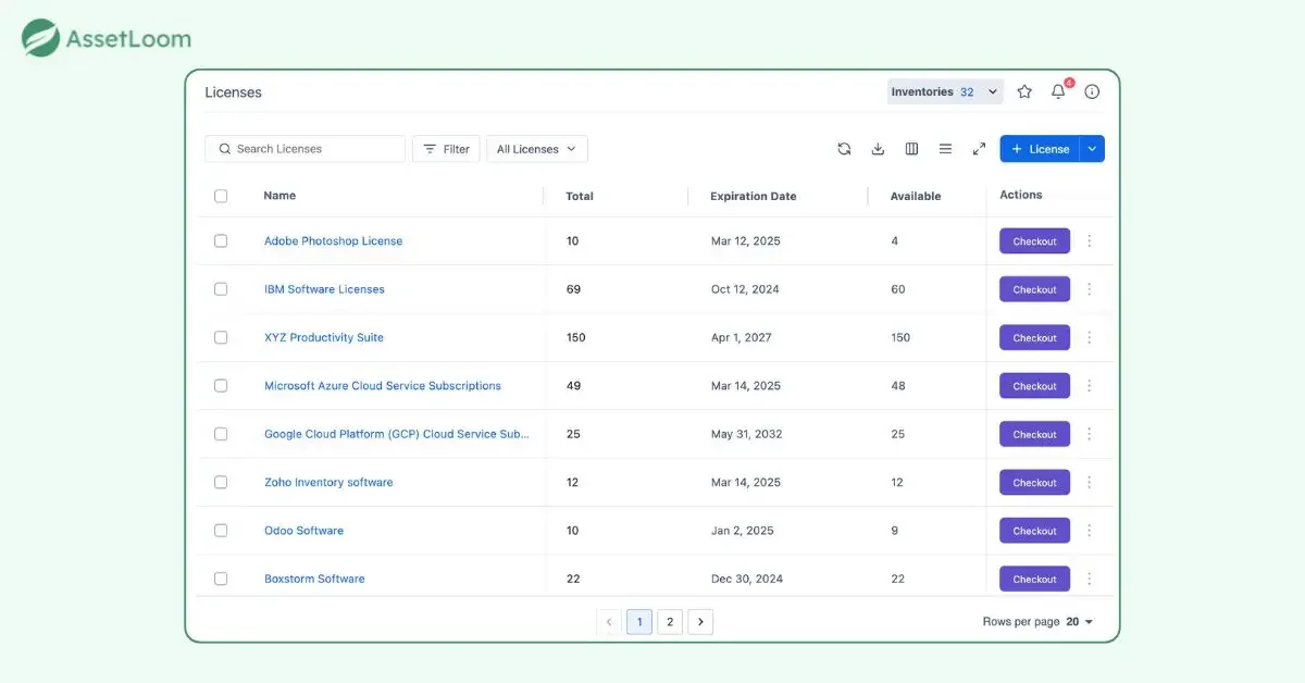 Software License Management in AssetLoom Software License Management in AssetLoom